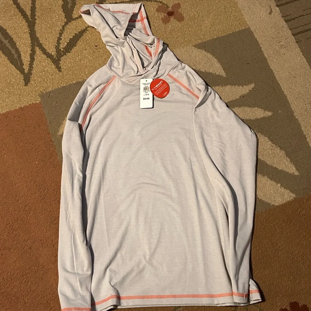 L.L. Bean boys size L (14-16) lightweight “Sunsmart” shirt with hood - Picture 1 of 7